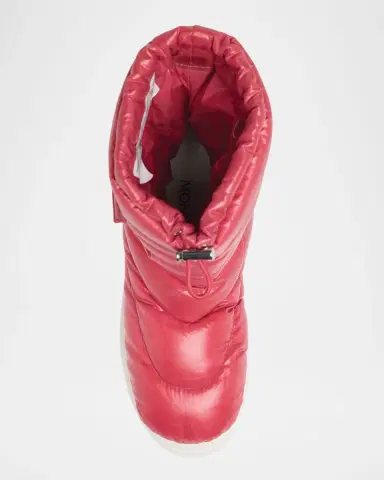 Moncler Girl's Petit Gaia Logo Pocket Down Snow Boots, Toddler/Kids | Thumbnail 4 Moncler Girl's Petit Gaia Logo Pocket Down Snow Boots, Toddler/Kids | Thumbnail 4