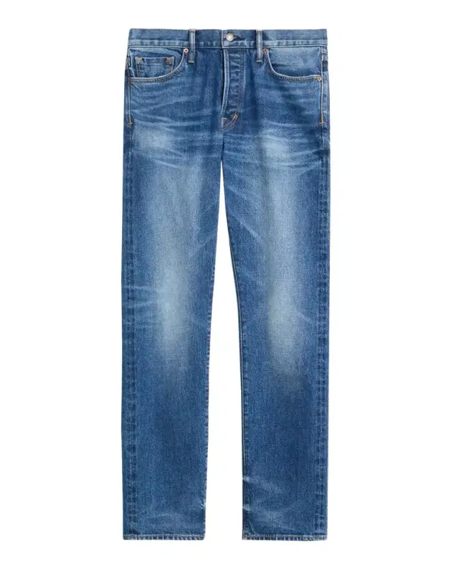 TOM FORD Men 's Light Wash Selvedge Straight Fit Jeans