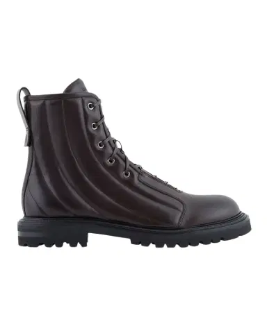 Giorgio Armani Men's Quilted Leather Lace-Up Boots | Thumbnail 1