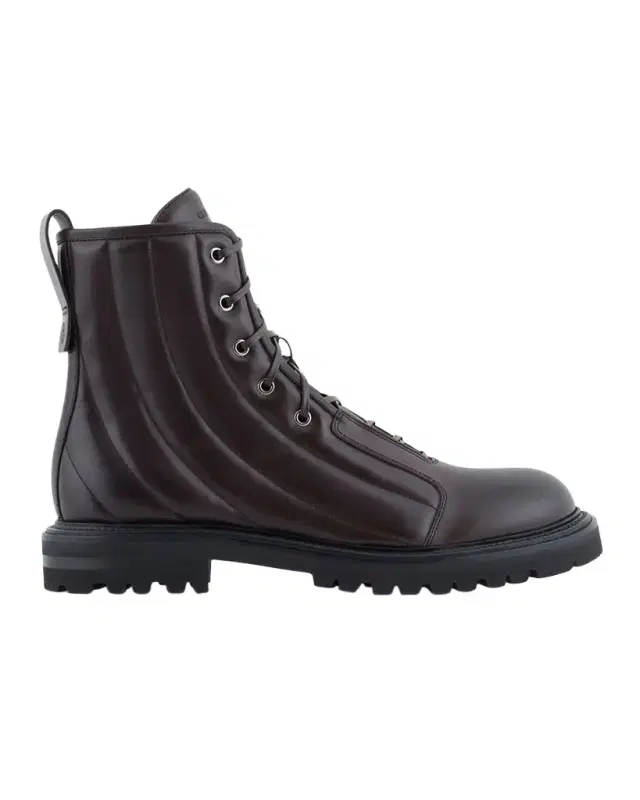 Men 's Quilted Leather Lace-Up Boots