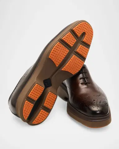 Santoni Men's Easy Nova Leather Brogue Oxford Shoes | Thumbnail 2 Santoni Men's Easy Nova Leather Brogue Oxford Shoes | Thumbnail 2