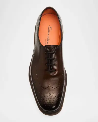 Santoni Men's Easy Nova Leather Brogue Oxford Shoes | Thumbnail 3 Santoni Men's Easy Nova Leather Brogue Oxford Shoes | Thumbnail 3