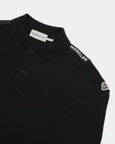 Moncler Boy 's Long Tape Long-Sleeve Polo Shirt | Thumbnail 3 Moncler Boy 's Long Tape Long-Sleeve Polo Shirt | Thumbnail 3
