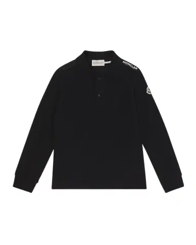 Moncler Boy 's Long Tape Long-Sleeve Polo Shirt | Thumbnail 1 Moncler Boy 's Long Tape Long-Sleeve Polo Shirt | Thumbnail 1
