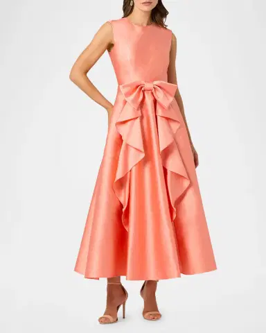 Shoshanna Leo Sleeveless Bow-Front Maxi Dress | Thumbnail 2