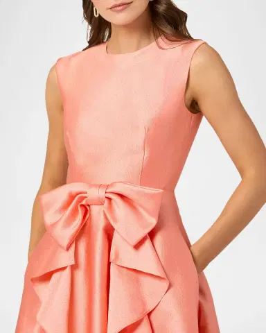 Shoshanna Leo Sleeveless Bow-Front Maxi Dress | Thumbnail 4