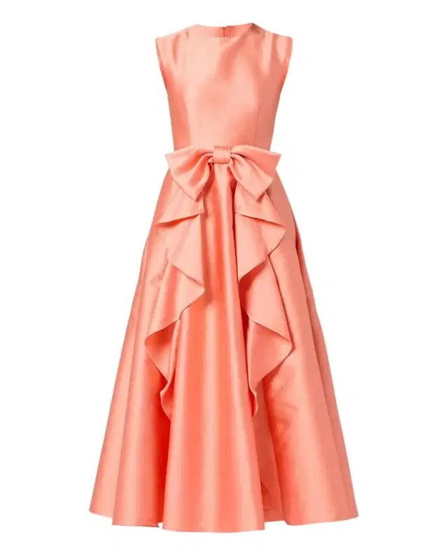 Shoshanna Leo Sleeveless Bow-Front Maxi Dress