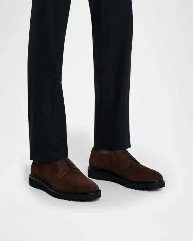 Giorgio Armani Men's Suede Rubber-Sole Derby Shoes | Thumbnail 2 Giorgio Armani Men's Suede Rubber-Sole Derby Shoes | Thumbnail 2