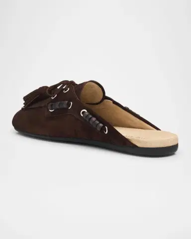 Miu Miu Suede Tassel Mocassin Mules | Thumbnail 4