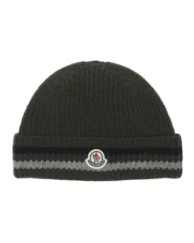 Moncler Boy 's Wool Knit ogo Beanie | Thumbnail 1 Moncler Boy 's Wool Knit ogo Beanie | Thumbnail 1