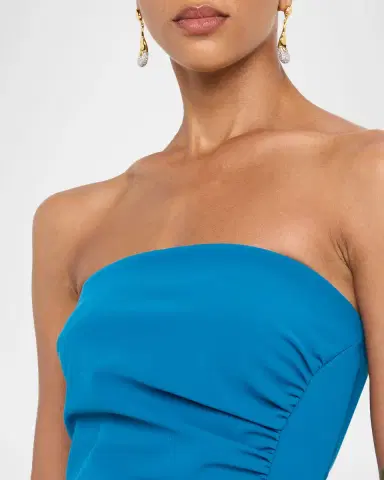 Chiara Boni La Petite Robe Strapless Ruched Bodycon Midi Dress | Thumbnail 5 Chiara Boni La Petite Robe Strapless Ruched Bodycon Midi Dress | Thumbnail 5