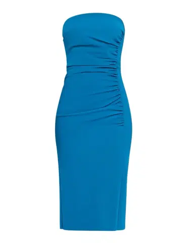 Chiara Boni La Petite Robe Strapless Ruched Bodycon Midi Dress | Thumbnail 1 Chiara Boni La Petite Robe Strapless Ruched Bodycon Midi Dress | Thumbnail 1
