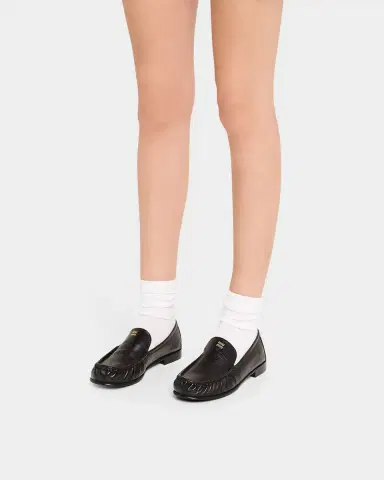 Miu Miu Ruched Leather Mocassin Loafers | Thumbnail 2