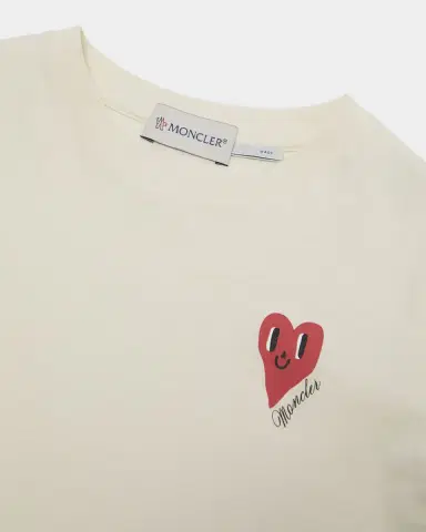 Moncler Girl's Heart Logo-Print Short-Sleeve T-Shirt | Thumbnail 3 Moncler Girl's Heart Logo-Print Short-Sleeve T-Shirt | Thumbnail 3