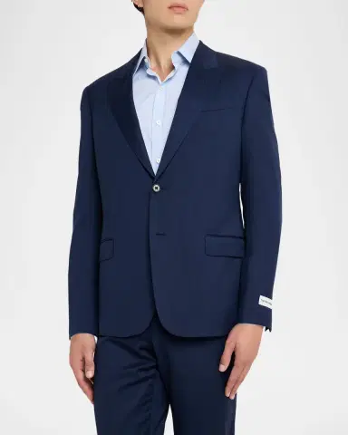 Emporio Armani Men 's 130s Wool Micro-Herringbone Peak Lapel G Line Suit | Thumbnail 4 Emporio Armani Men 's 130s Wool Micro-Herringbone Peak Lapel G Line Suit | Thumbnail 4