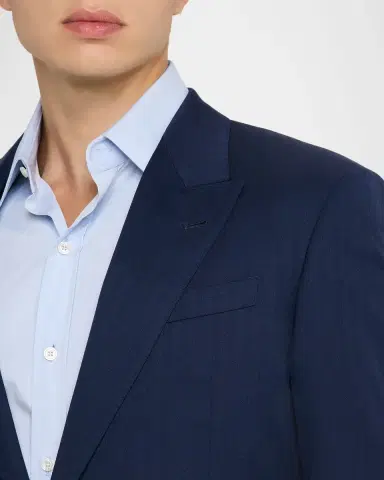 Emporio Armani Men 's 130s Wool Micro-Herringbone Peak Lapel G Line Suit | Thumbnail 6 Emporio Armani Men 's 130s Wool Micro-Herringbone Peak Lapel G Line Suit | Thumbnail 6