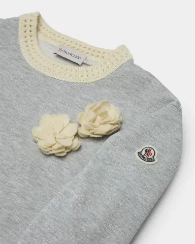 Moncler Girl's Floral Applique Sweatshirt & Sweatpants Set, Size -14 | Thumbnail 3