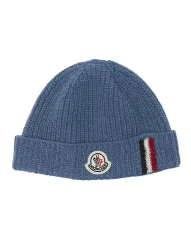 Moncler Boy 's Wool Knit Logo Beanie | Thumbnail 1