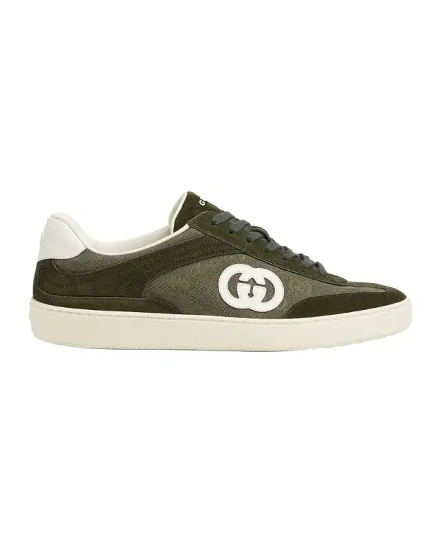 Men 's G75 Canvas and Suede T-Toe Low-Top Sneakers