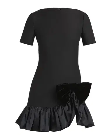 Valentino Garavani Velvet Bow Ruffle Short-Sleeve Mini Dress | Thumbnail 1 Valentino Garavani Velvet Bow Ruffle Short-Sleeve Mini Dress | Thumbnail 1