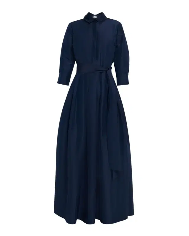 Julip Pleated Tie-Waist Gown