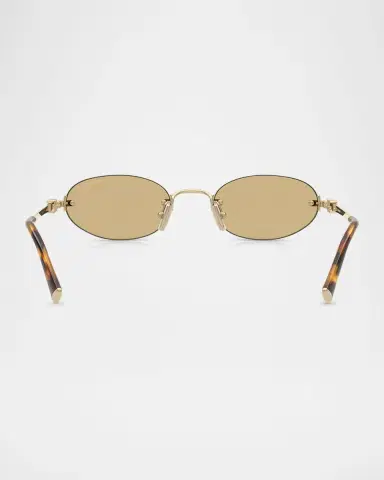Miu Miu MU A54S Metal Oval Sunglasses | Thumbnail 4 Miu Miu MU A54S Metal Oval Sunglasses | Thumbnail 4