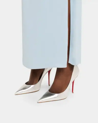Christian Louboutin 100mm Miss Z Metallic Leather Pumps | Thumbnail 2