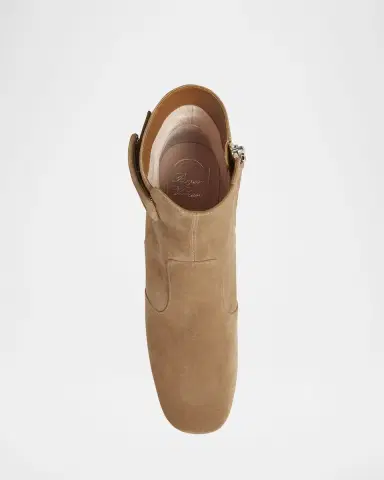 Roger Vivier Tres Vivier Suede Buckle Ankle Booties | Thumbnail 4 Roger Vivier Tres Vivier Suede Buckle Ankle Booties | Thumbnail 4