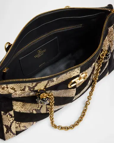 Valentino Garavani Panthea Medium Patchwork Chevron Shoulder Bag | Thumbnail 4 Valentino Garavani Panthea Medium Patchwork Chevron Shoulder Bag | Thumbnail 4