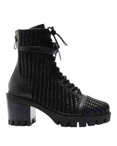 Alexandre Birman Tresse Leather Combat Booties | Thumbnail 1 Alexandre Birman Tresse Leather Combat Booties | Thumbnail 1