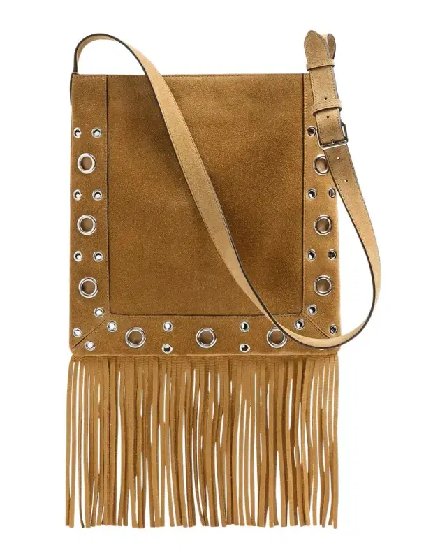 Valentino Garavani Nellcote Studded Fringe Suede Crossbody Bag