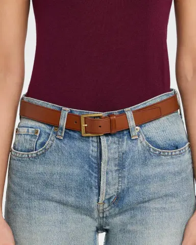 Saint Laurent Minimal Leather Belt | Thumbnail 2