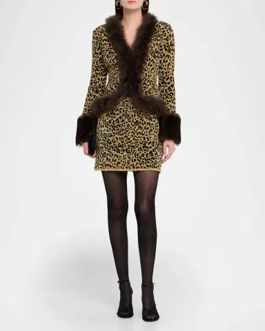 Valentino Garavani Metallic Leopard Pull-On Mini Skirt | Thumbnail 2 Valentino Garavani Metallic Leopard Pull-On Mini Skirt | Thumbnail 2