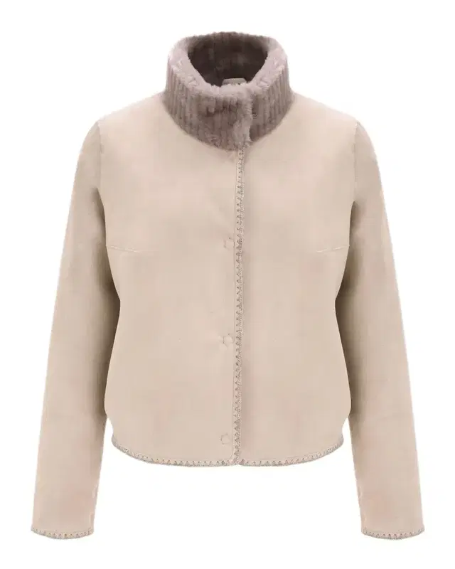 Gorski Reversible Merino Grooved Shearling Lamb Jacket With Embroidered Trim