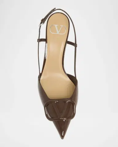 Valentino Garavani VLogo Signature Patent Leather Slingback Pumps | Thumbnail 4 Valentino Garavani VLogo Signature Patent Leather Slingback Pumps | Thumbnail 4