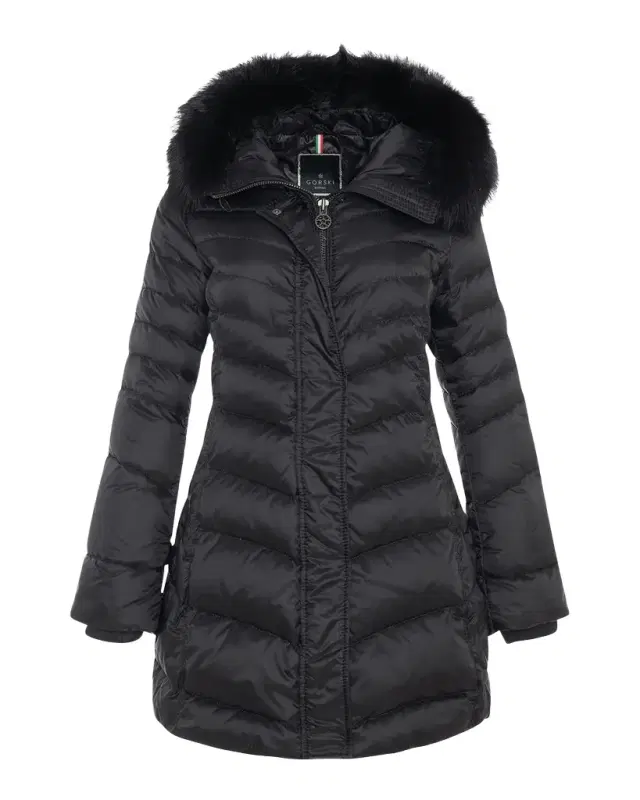 Gorski Apres-Ski Jacket With Detachable Toscana Lamb Shearling Hood Trim