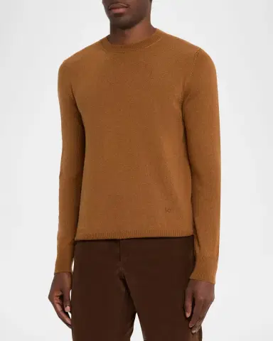 Isaia Men's Classic-Fit Cashmere Crewneck Sweater | Thumbnail 4 Isaia Men's Classic-Fit Cashmere Crewneck Sweater | Thumbnail 4