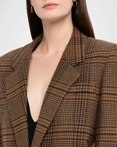 Saint Laurent Oversized Check Single-Breasted Blazer Jacket | Thumbnail 5 Saint Laurent Oversized Check Single-Breasted Blazer Jacket | Thumbnail 5