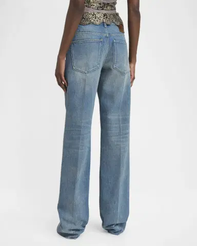 Valentino Garavani Mid-Rise Wide-Leg Denim Jeans | Thumbnail 3