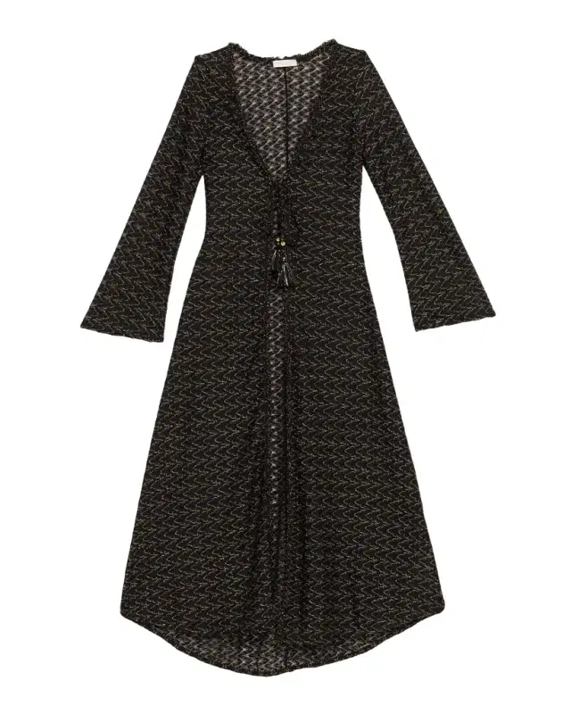 Ramy Brook Fatima Metallic Knit Coverup