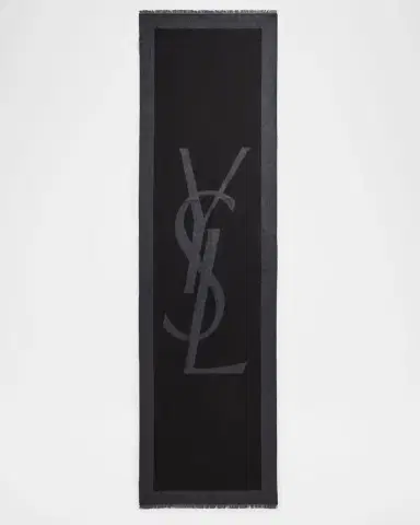 Saint Laurent YSL Large Silk Scarf | Thumbnail 4 Saint Laurent YSL Large Silk Scarf | Thumbnail 4