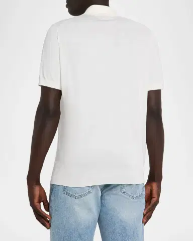 Brunello Cucinelli Men's Cotton Knit Polo Shirt | Thumbnail 3