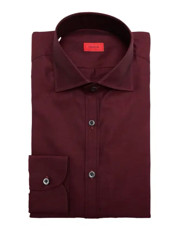 Men 's Cotton Micro-Herringbone Dress Shirt