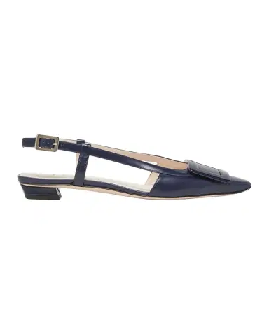 Roger Vivier Belle Vivier Leather Buckle Kitten-Heel Slingback Pumps | Thumbnail 1 Roger Vivier Belle Vivier Leather Buckle Kitten-Heel Slingback Pumps | Thumbnail 1