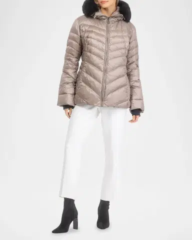 Gorski Down Apres-Ski Jacket with Detachable Toscana Lamb Hood Trim | Thumbnail 2 Gorski Down Apres-Ski Jacket with Detachable Toscana Lamb Hood Trim | Thumbnail 2