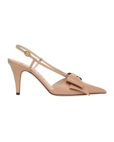 Valentino Garavani 85mm Bowow Slingback Leather Pumps | Thumbnail 1