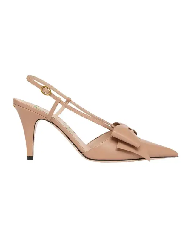 Valentino Garavani 85mm Bowow Slingback Leather Pumps