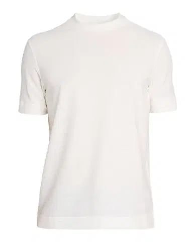 Emporio Armani Men's Tonal Basketweave Crewneck T-Shirt | Thumbnail 1 Emporio Armani Men's Tonal Basketweave Crewneck T-Shirt | Thumbnail 1