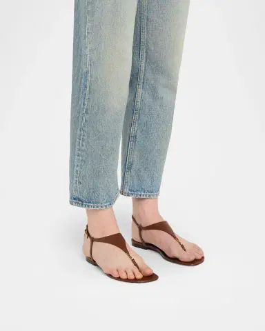 Saint Laurent Cassandra YSL Smooth Leather Sandals | Thumbnail 2 Saint Laurent Cassandra YSL Smooth Leather Sandals | Thumbnail 2