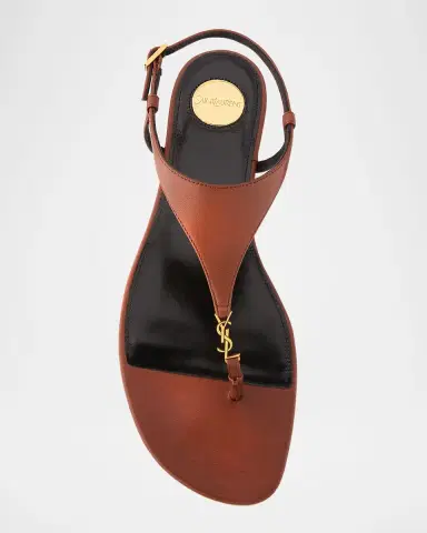 Saint Laurent Cassandra YSL Smooth Leather Sandals | Thumbnail 6 Saint Laurent Cassandra YSL Smooth Leather Sandals | Thumbnail 6
